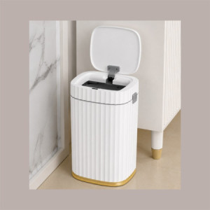 Cestino Pattumiera Automatico con Sensore da 15 Lt Bianco Dorato JAH5912