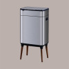 Cestino Pattumiera Automatica Doppia con Sensore 26 Lt Acciaio Inox, Ozono e Gambe in Legno [36891c25]