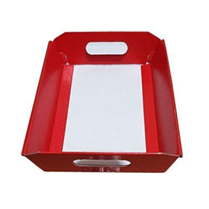 Cesto per Confezioni Regalo Natalizie in Cartoncino grafica Lino Rosso Rettangolare Grande 400x300H120mm 10 Pz