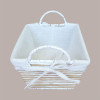 Cesto per Confezioni Regalo Natalizie in Carta Grigio Beige con Fodera cotone Rettangolare Piccolo 300x200H120mm 1 Pz [d6c97272]