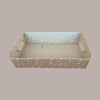 Cesto per Confezioni Regalo Natalizie in Cartoncino Avana grafica Stelle Bianche Galaxy Rettangolare Medio 350x260H70 [f904c8b5]