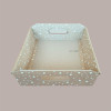 Cesto per Confezioni Regalo Natalizie in Cartoncino Avana grafica Stelle Bianche Galaxy Rettangolare Medio 350x260H70 [20228bb8]