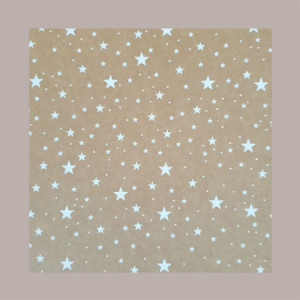Cesto per Confezioni Regalo Natalizie in Cartoncino Avana grafica Stelle Bianche Galaxy Rettangolare Grande 400x300H1 [3a1c84b7]