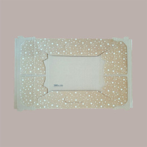 Cesto per Confezioni Regalo Natalizie in Cartoncino Avana grafica Stelle Bianche Galaxy Rettangolare Grande 400x300H1 [3f4cc3a9]