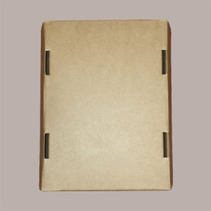 Cesto per Confezioni Regalo Natalizie in Cartoncino Avana Liscio Rettangolare Grande 430x300H110mm 10 Pz [3357bced]