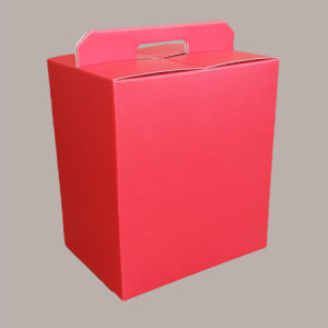 Scatola per Confezione Regalo Natale Porta Panettone Bottiglia Valigetta media Cartoncino grafica Seta Rosso 330x250H [6933b6d4]