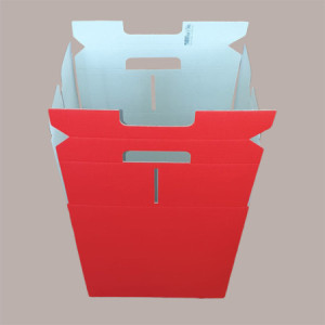 Scatola per Confezione Regalo Natale Porta Panettone Bottiglia Valigetta media Cartoncino grafica Seta Rosso 330x250H [070834dd]