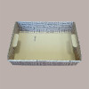 Cesto per Confezioni Regalo Natalizie in Cartoncino Marrone grafica Natale Words Rettangolare 400x300H120mm 10 Pz [074841bb]