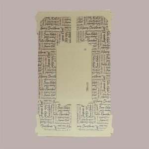 Cesto per Confezioni Regalo Natalizie in Cartoncino Marrone grafica Natale Words Rettangolare 400x300H120mm 10 Pz [b505c7a1]