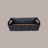 Cesto per Confezioni Regalo Natalizie in Cartoncino Nero grafica Stelle Oro Rettangolare Piccolo 310x220H90mm 10 Pz [27fca6ee]