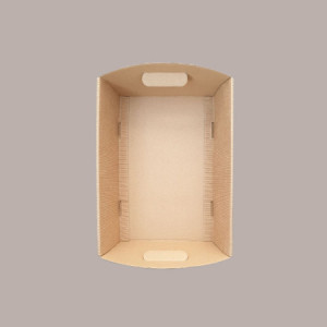 Cesto per Confezione Regalo in Cartoncino Avana Ondulato Rettangolare Gigante 520x410H135mm 5 Pz