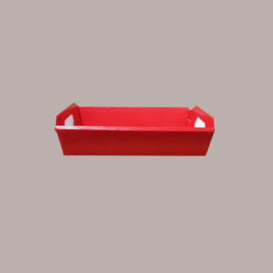 Cesto per Confezioni Regalo Natalizie in Cartoncino Rosso grafica effetto pelle Rettangolare Piccolo 310x220H90mm 10  [f848de80]