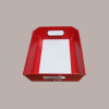 Cesto per Confezioni Regalo Natalizie in Cartoncino Rosso grafica effetto pelle Rettangolare Grande 400x300H120mm 10  [786679fa]