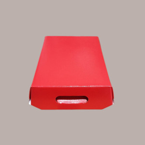 Cesto per Confezioni Regalo Natalizie in Cartoncino Rosso grafica effetto pelle Rettangolare Medio 350x260H70mm 10 Pz [c12209fd]