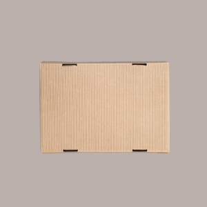 Cesto per Confezioni Regalo Natalizie in Cartoncino Avana Ondulato Rettangolare Grande 430x300H100mm 10 Pz [72b11ed0]