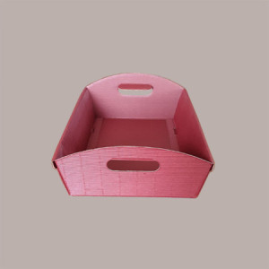 Cesto per Confezioni Regalo Natalizie in Cartoncino Bordeaux Ondulato Rettangolare Piccolo 320x220H85mm 10 Pz [bd41492b]