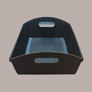 Cesto per Confezioni Regalo Natalizie in Cartoncino Nero Ondulato Rettangolare Piccolo 320x220H85mm 10 Pz