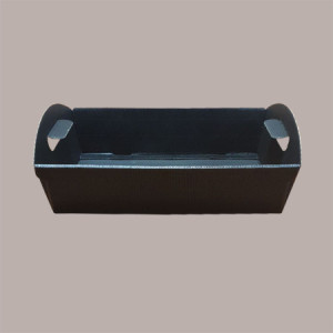 Cesto per Confezioni Regalo Natalizie in Cartoncino Nero Ondulato Rettangolare Medio 370x265H100mm 10 Pz [79ba99ed]