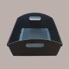 Cesto per Confezioni Regalo Natalizie in Cartoncino Nero Ondulato Rettangolare Medio 370x265H100mm 10 Pz [a09cdae0]