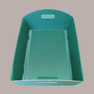 Cesto per Confezioni Regalo Natalizie in Cartoncino Ondulato Verde Rettangolare Mini 220x155H60mm 10 Pz