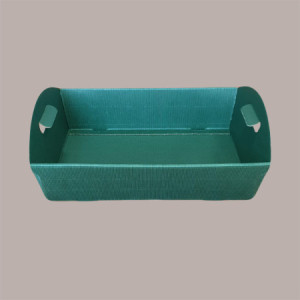 Cesto per Confezioni Regalo Natalizie in Cartoncino Ondulato Verde Rettangolare Piccolo 320x220H85mm 10 Pz [0e1c1ba7]