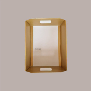 Cesto per Confezioni Regalo Natalizie in Cartoncino grafica Skin Oro Rettangolare Grande 400x300H120mm 10 Pz
