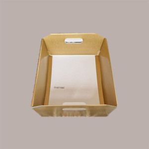 Cesto per Confezioni Regalo Natalizie in Cartoncino grafica Skin Oro Rettangolare Piccolo 310x220H90mm 10 Pz
