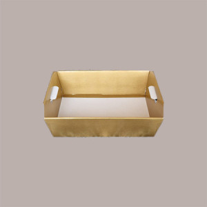 Cesto per Confezioni Regalo Natalizie in Cartoncino grafica Skin Oro Rettangolare Piccolo 310x220H90mm 10 Pz [29a517ed]