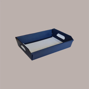 Cesto per Confezioni Regalo Natalizie in Cartoncino grafica Spot Blu Rettangolare Grande 400x300H120mm 10 Pz [6d1183ee]