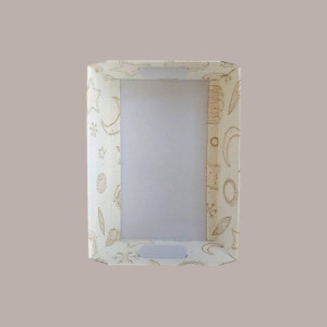 Cesto per Confezioni Regalo Natalizie in Cartoncino grafica White Rettangolare Medio 370x260H70mm 10 Pz [1de3b138]