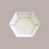Cesto per Confezioni Natalizie 380x300H100mm Vassoio in Cartoncino Fibra Bianco Esagonale Medio 5 Pz [825b2d6e]