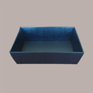 Cesto per Confezioni Natalizie Vassoio Conico in Cartoncino Nero grafica effetto pelle rettangolare grande 400x300H115mm 10 Pz