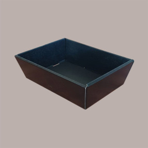 Cesto per Confezioni Natalizie Vassoio Conico in Cartoncino Nero grafica effetto pelle rettangolare piccolo 290x210H8 [0ca805d3]