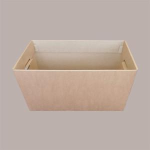 Cesto per Confezioni Natalizie Vassoio Conico in Cartoncino Avana Liscio Rettangolare Grande 435x280H230mm 10 Pz