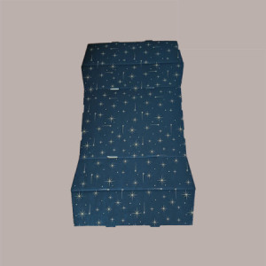 Cesto per Confezioni Natalizie Vassoio Conico in Cartoncino Nero grafica Stelle Oro rettangolare grande 400x300H115mm [bc0c1ebb]