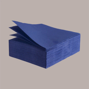 Tovagliolo Carta 2 Veli Blu Effetto Tessuto Mirò Astor 38x38cm 80 Pz