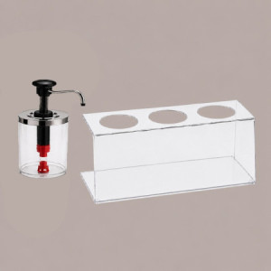 Supporto Trasparente a 3 Fori per Dispenser Salse Creme Spalmabili Marmellate da 950 ml